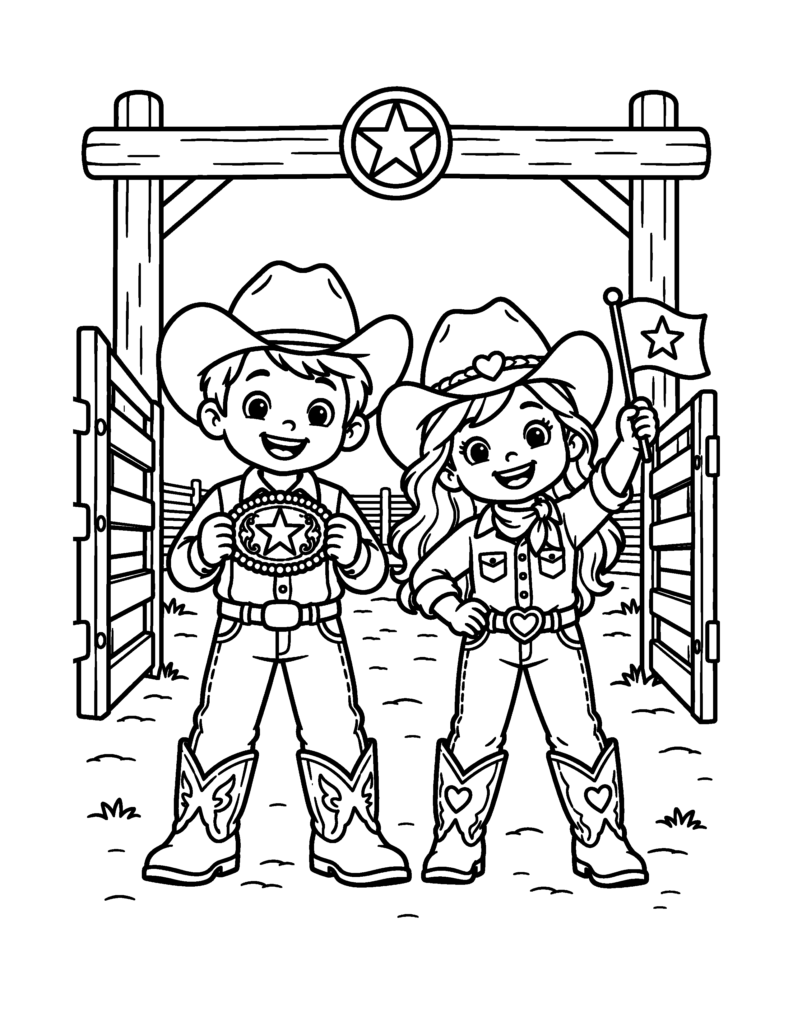My First Rodeo coloring art